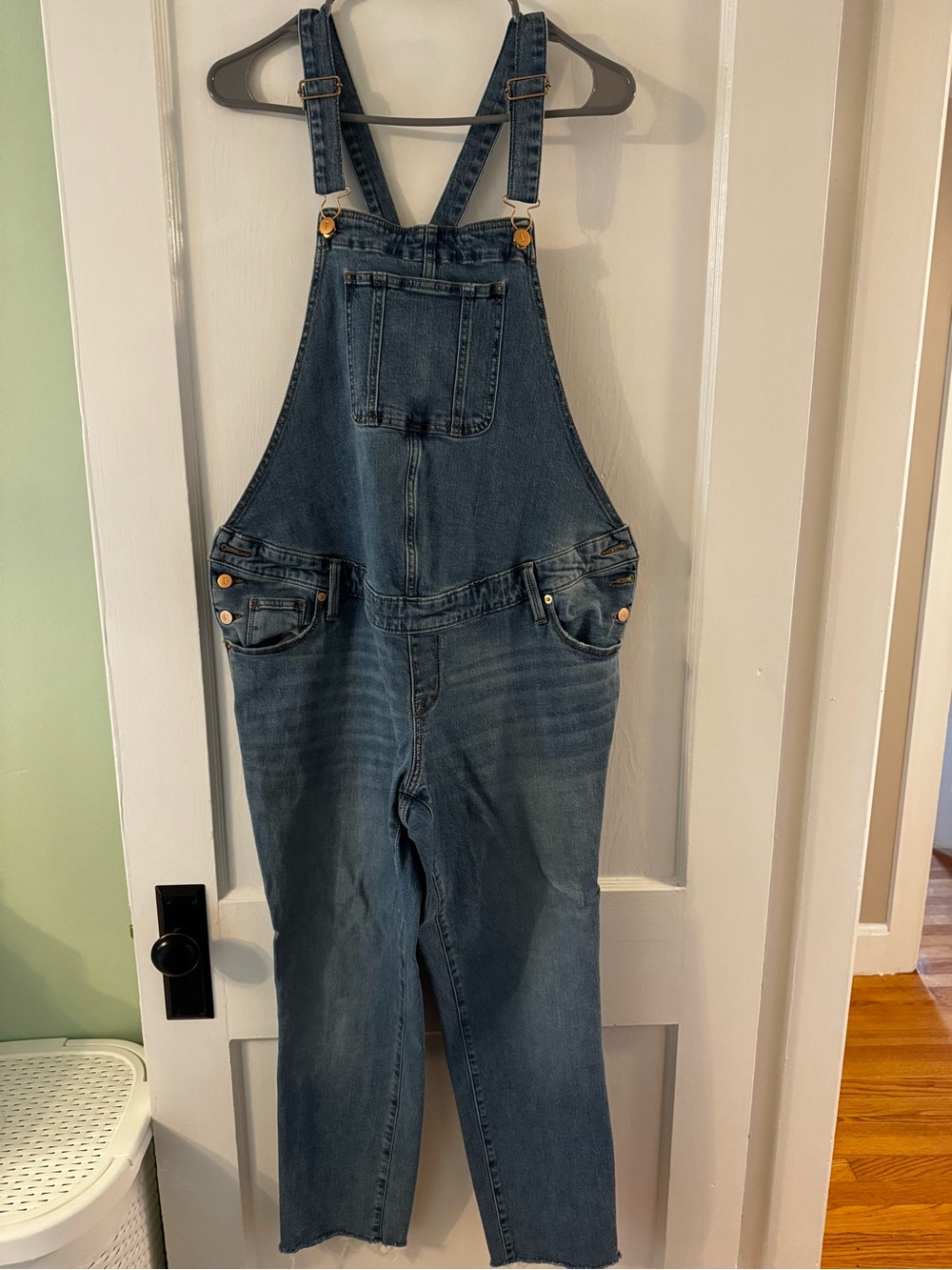 Maternity Relaxed Blue Denim Overalls